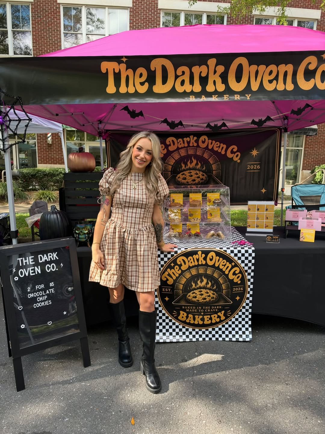 Ashley at The Dark Oven Co. festival booth